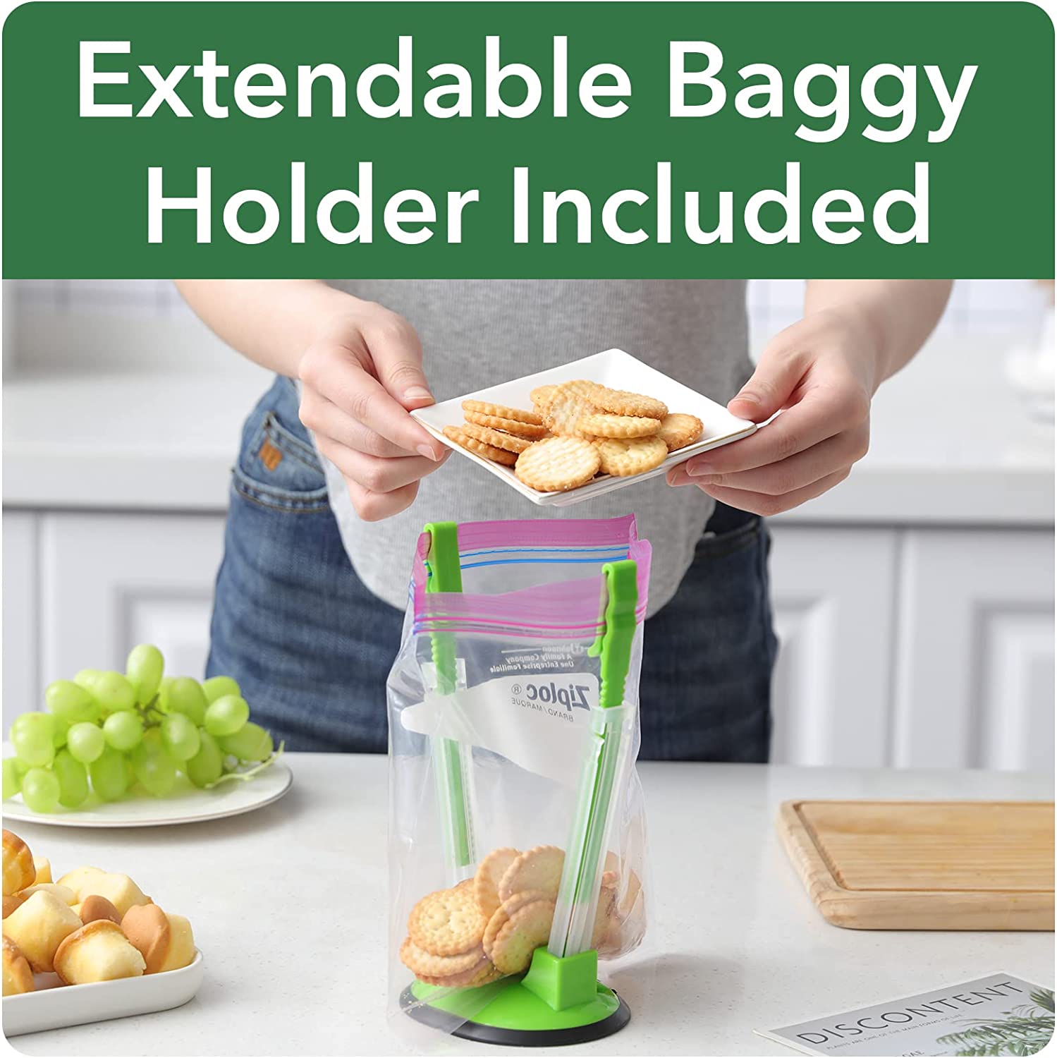 Food Storage Bag Holder For Zipper Closure Bag,Baggy Rack Stand